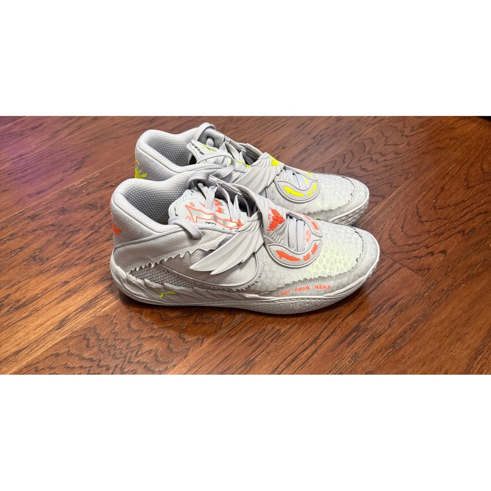 Puma MB.03 LaMelo Ball Basketball Shoes Grey Neon 312480-01 Mens Size 13